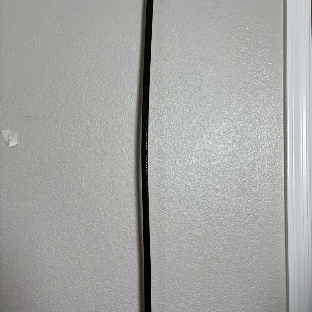 Skinny Black Snakeskin‎ Belt with Silver Buckle. Size L